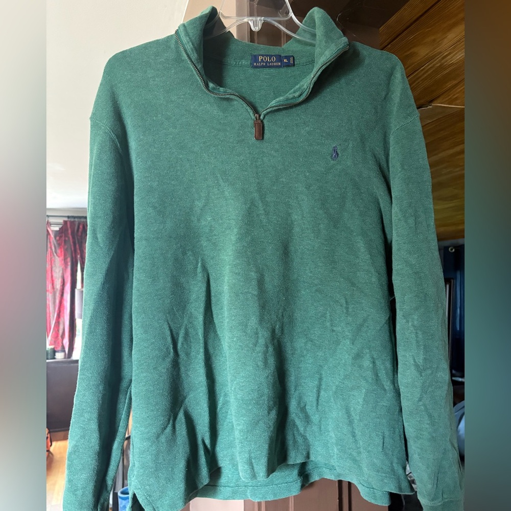 Ralph Lauren Polo Green Quarter Zip Sweater